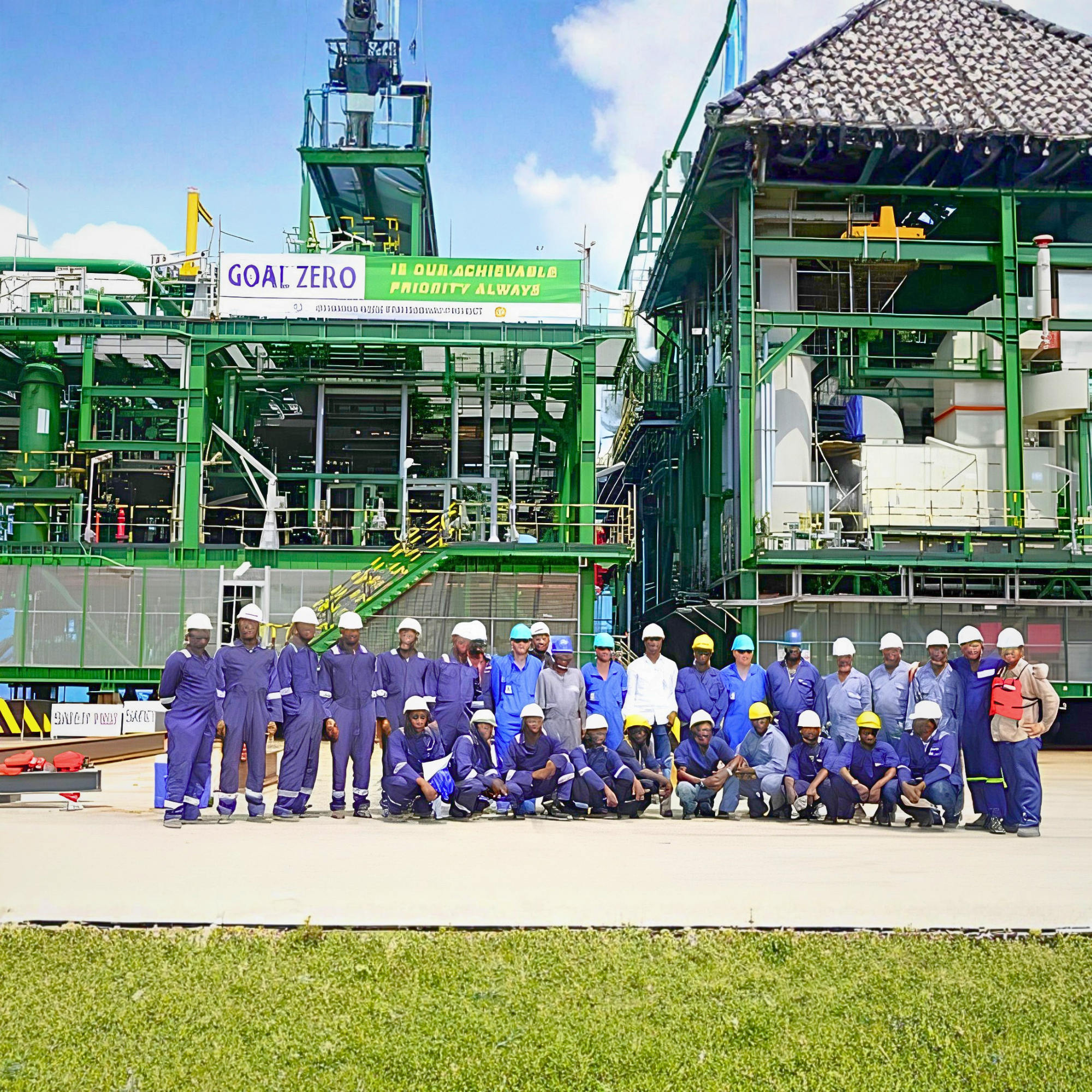 Awadaje Group team of workers in front of industrial facility
